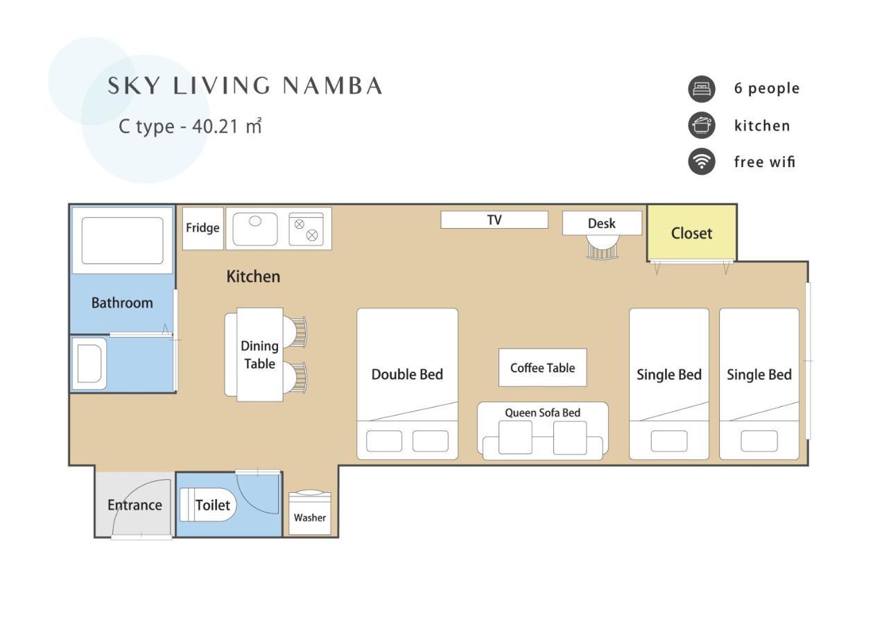 Apartmán Sky Living Namba Ósaka Exteriér fotografie